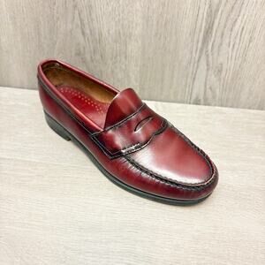 GH Bass Weejuns Loafers Burgundy Leather Slip On Penny Loafers Men’s Size 8.5D